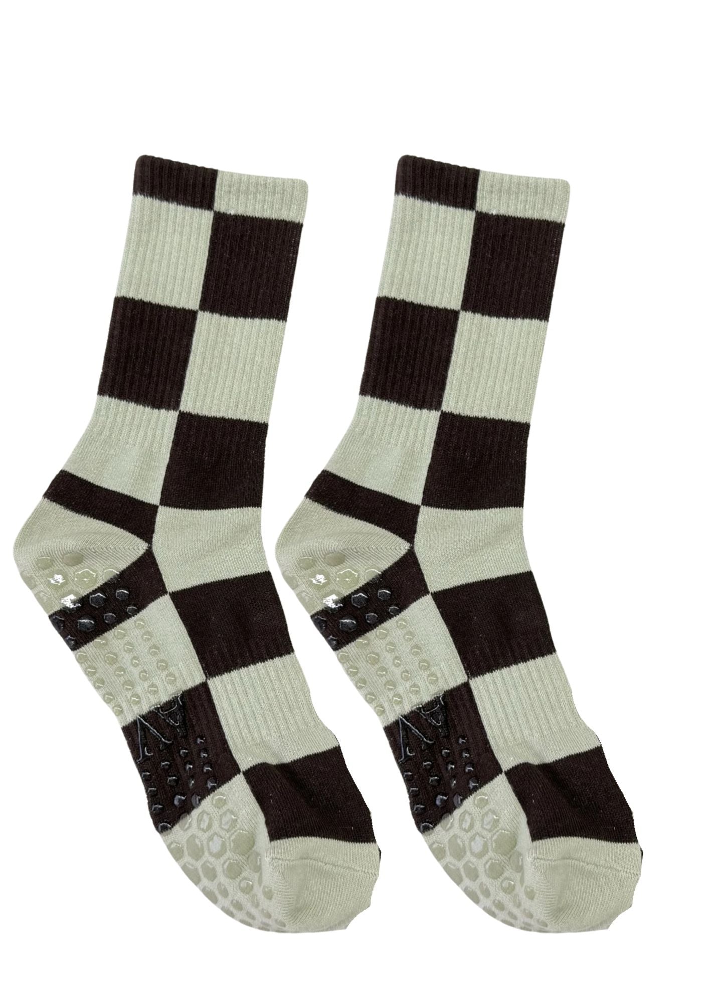 Checkered Sock (Green & Brown)