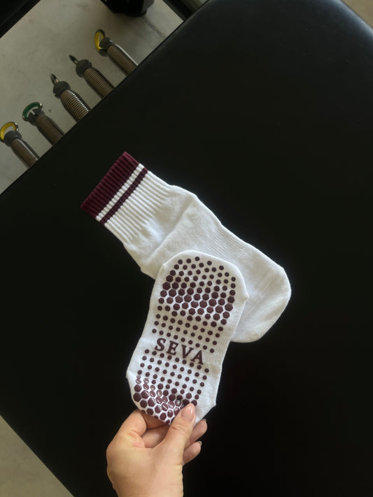 Maroon grip sock 